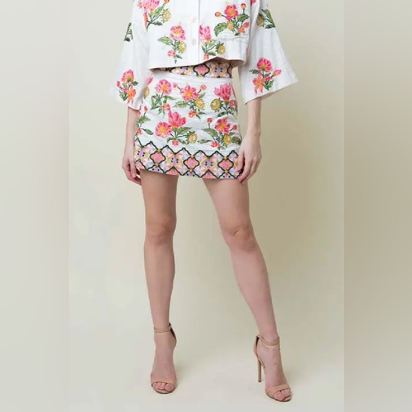 La Fuori embroidered mini skirt